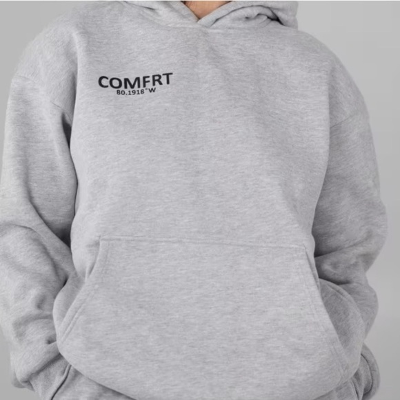 Comfrt Tops - Comfort Graphic Light Gray Women's Hoodie